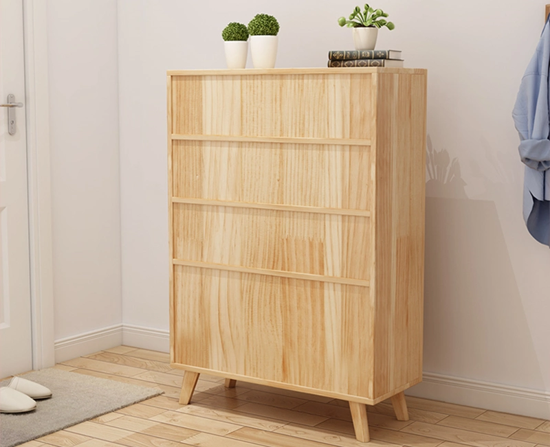 Nordic Simple Pine Multi-Layer Storage Shoe Cabinet 0416