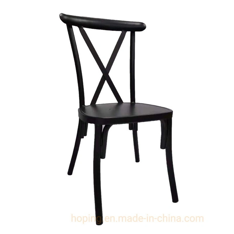 Dining Furniture Metal Cross Back Chair Special Stainless Steel Wedding Reception Chairs for Sale China Wholesale Modern Black Gray Restaurant Chair