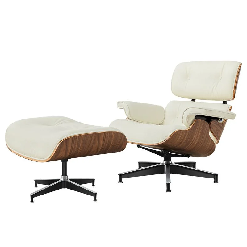 Modern Genuine Leather Cushion White Modern Leisure Chair Chaise Lounge