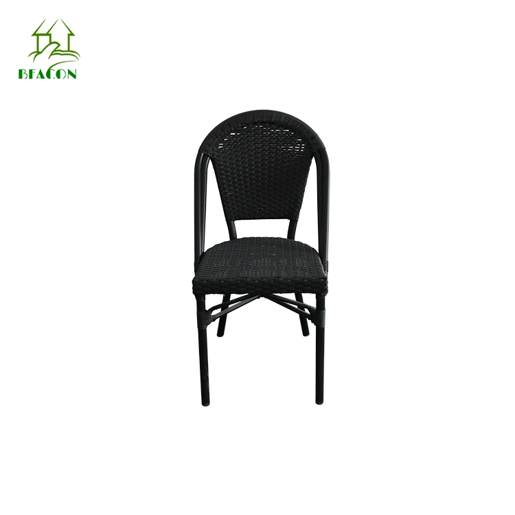 Black PE Rattan Aluminum Popular Outdoor Garden Patio Furniture Dining Coffee Chair