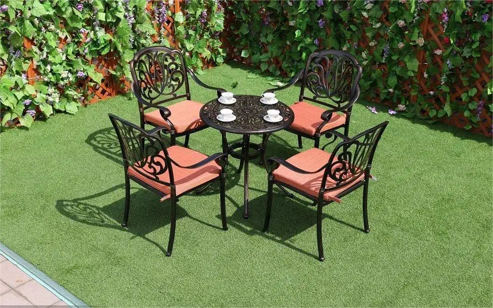 Antique Dining Sets Outdoor Aluminium Garden European Style Balcony Cast Aluminum Furniture Outdoor Patio Terrace Bistro Table and Chairs