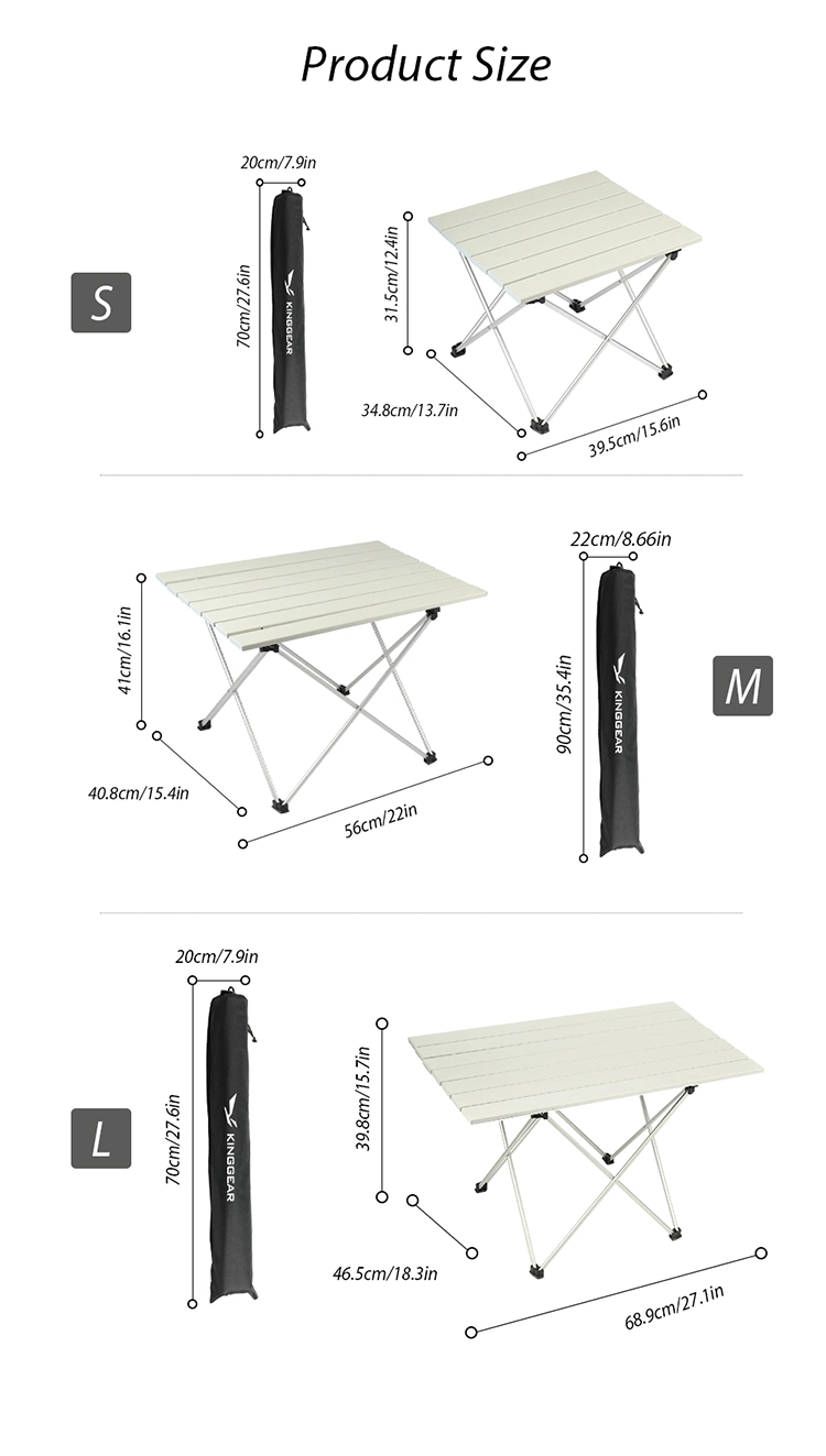 OEM Custom Outdoor BBQ Picnic Portable Foldable Folding Fishing Aluminum Camping Table