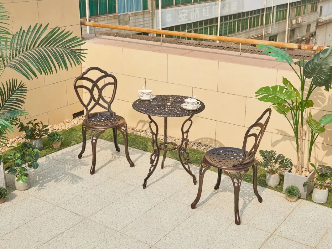 Outdoor Cast Aluminum Round Table Chair Combination Courtyard Leisure Balcony Garden Simple Furniture