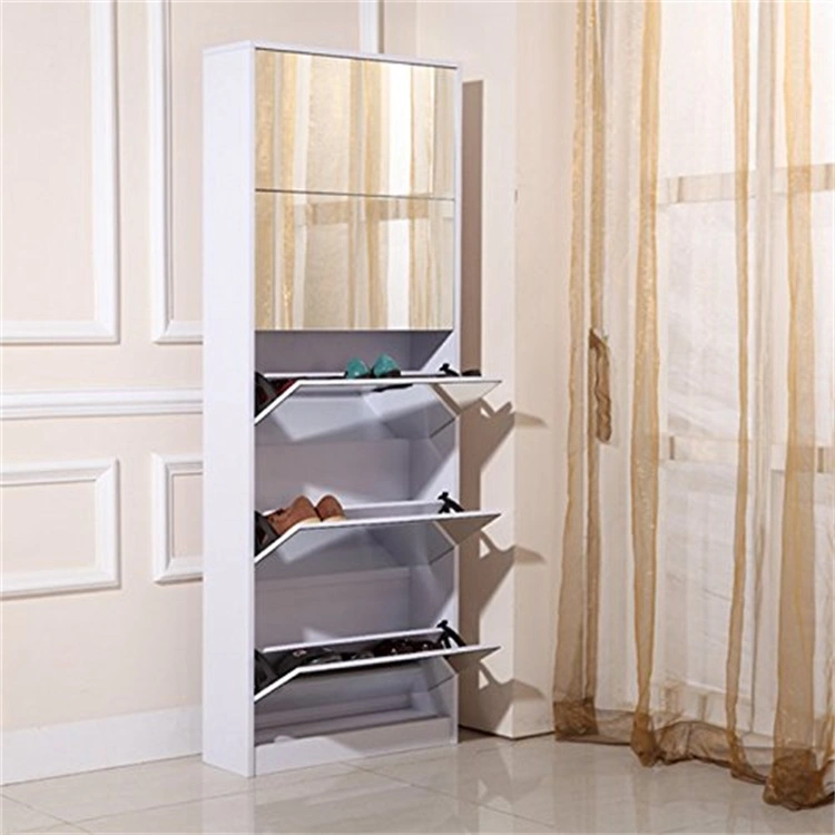 High Large Shoe Cabinet with Mirror