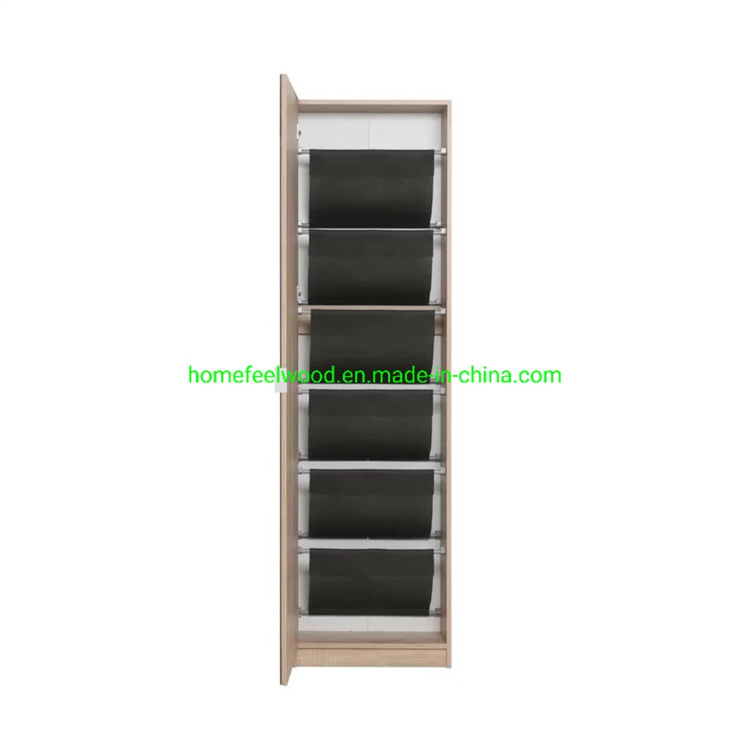 Tall Slim Shoe Storage Cabinet with Full-Length Mirror Door (HF-EY0825)