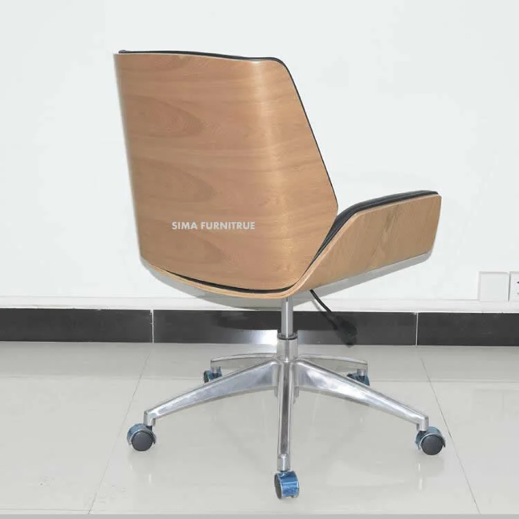 Luxury Bent Plywood Executive Leather Office Chair Conference Chair