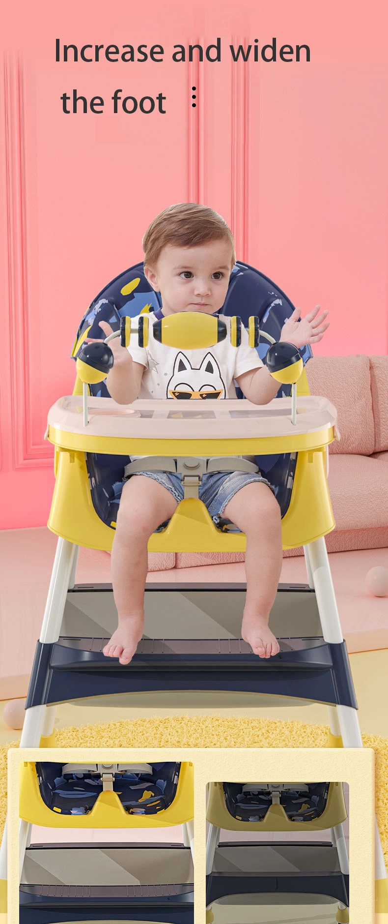 Folding Plastic Children Kids&prime; Baby High Feeding Eat Dinning Chairs