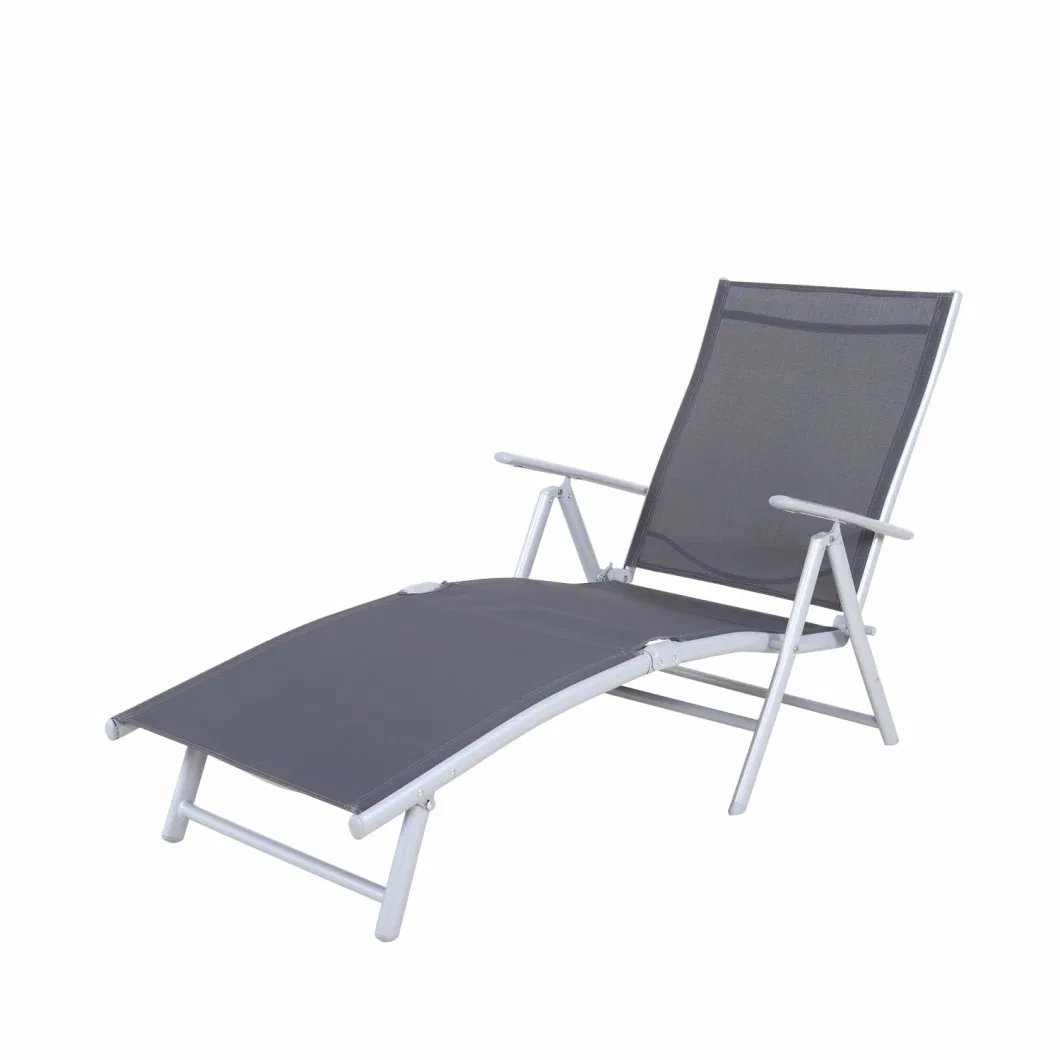 Portable Outdoor Patio Chaise Lounge Chair Adjustable Reclining Folding Pool Lounger