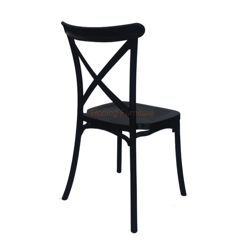 Dining Furniture Metal Cross Back Chair Special Stainless Steel Wedding Reception Chairs for Sale China Wholesale Modern Black Gray Restaurant Chair