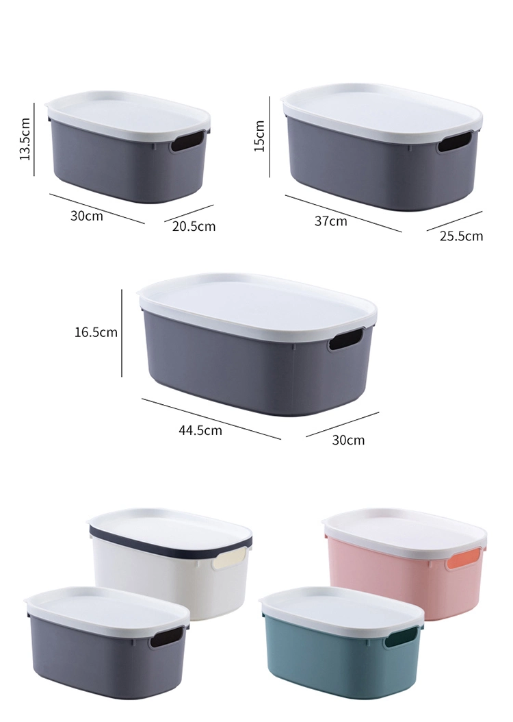 High Quality Multi Clothes Organizer Plastic Basket with Handles and Lid