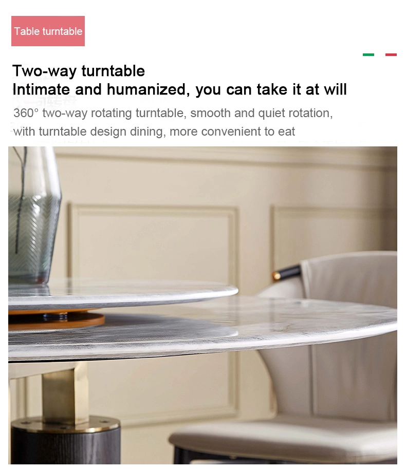 Rock/Marble Round Household Dining Table and Chair Set