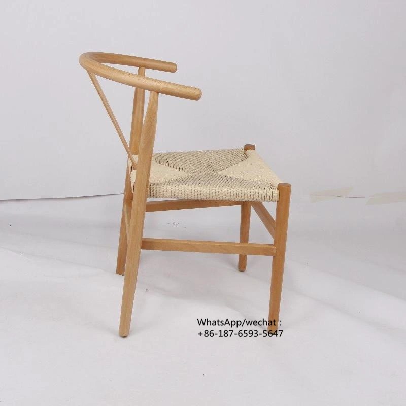 Black Wooden Wishbone Y Chair with Paper Rope Seat