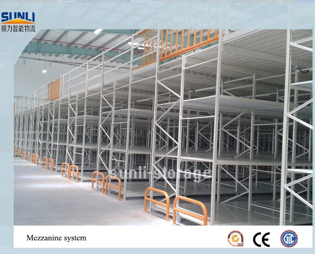 Warehouse Storage Steel Structure Mezzanine Floor with Shelf Rack