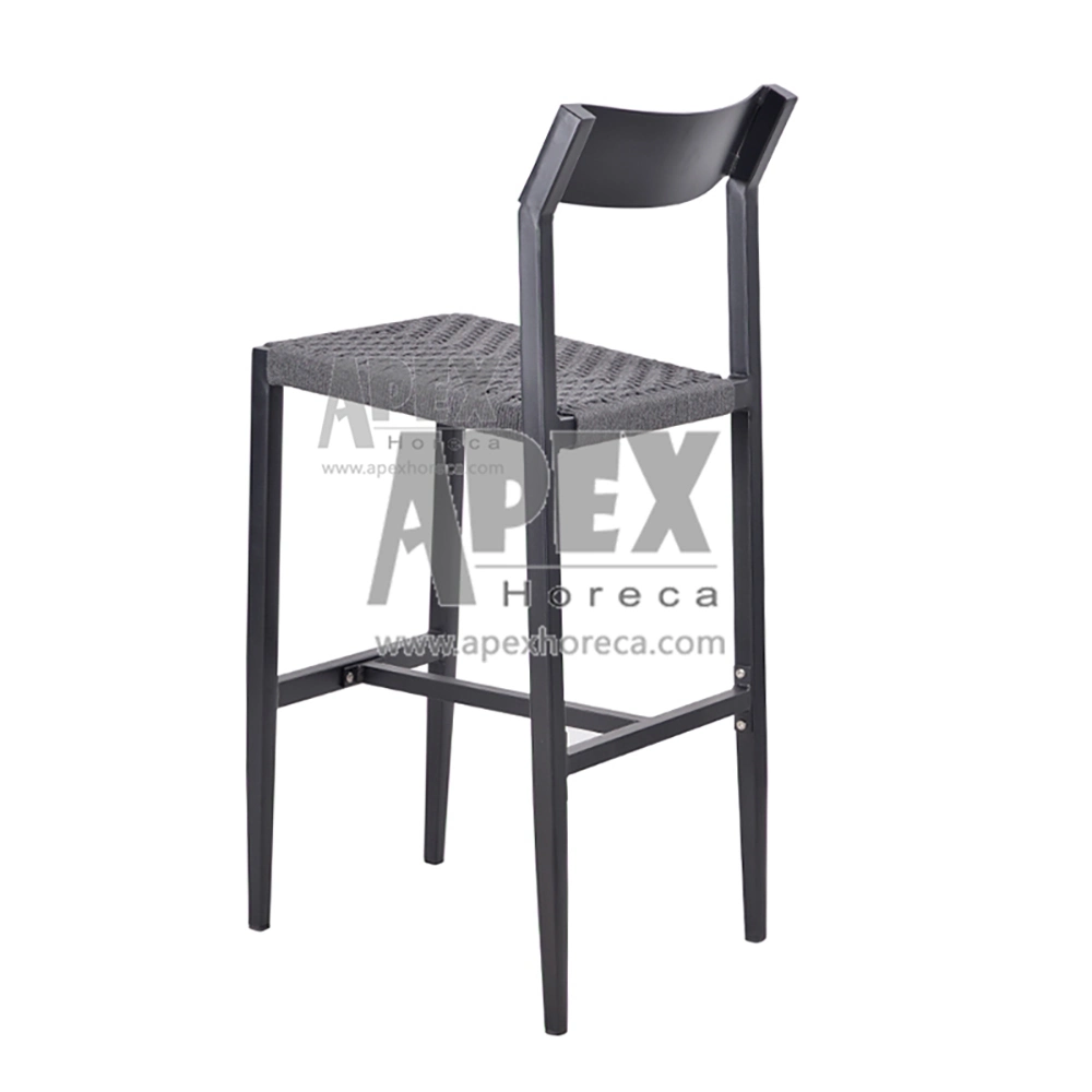 Modern Outdoor Trend Aluminum Rope Black Dining Chair Quality Wholesale