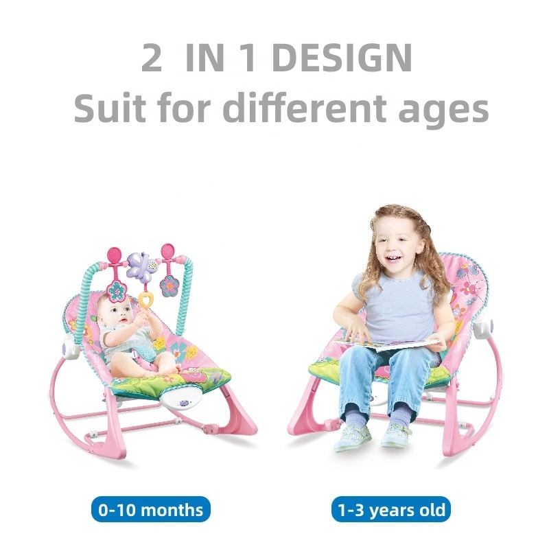 Indoor Home Use Cartoon Infant Sleeping Toy Soothing Baby Bouncer Swing Rocking Chair with Vibrating Music