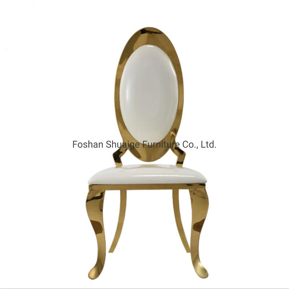 Popular Modern Style Gold Metal PU Cushion Dinning Chairs