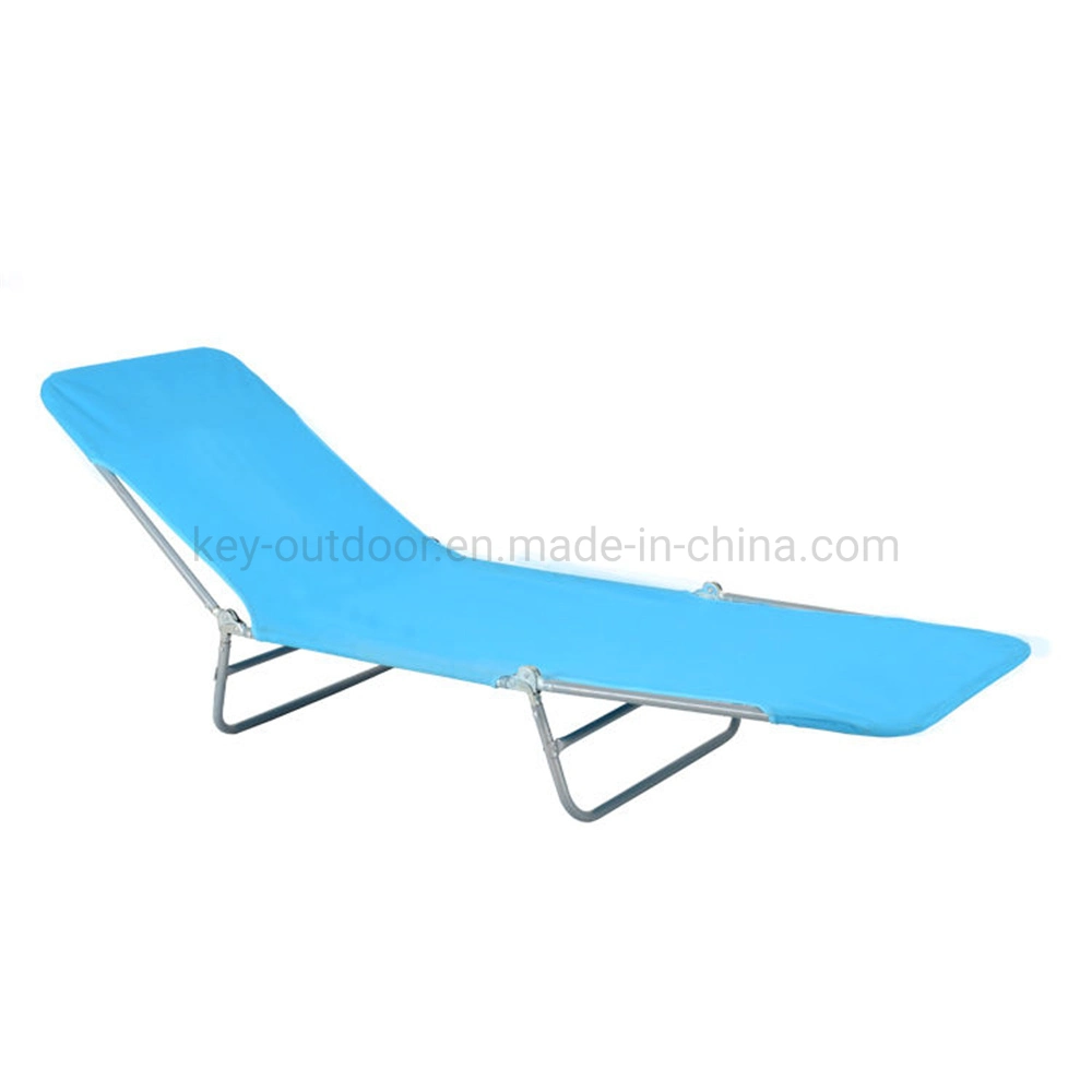 Customized High Quality Steel Tube Folding Reclining Sunlounger 3 Position Adjustable Camping Bed Beach Chair