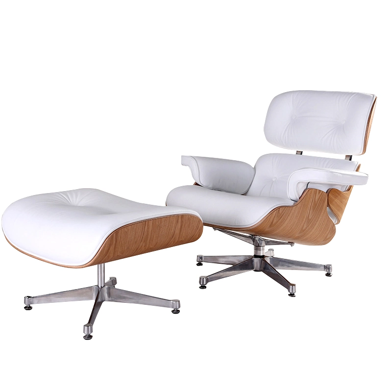 Modern Genuine Leather Cushion White Modern Leisure Chair Chaise Lounge