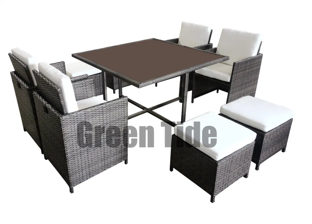 Outdoor Patio Garden Furniture Rattan Dining Sets 9PCS for Home