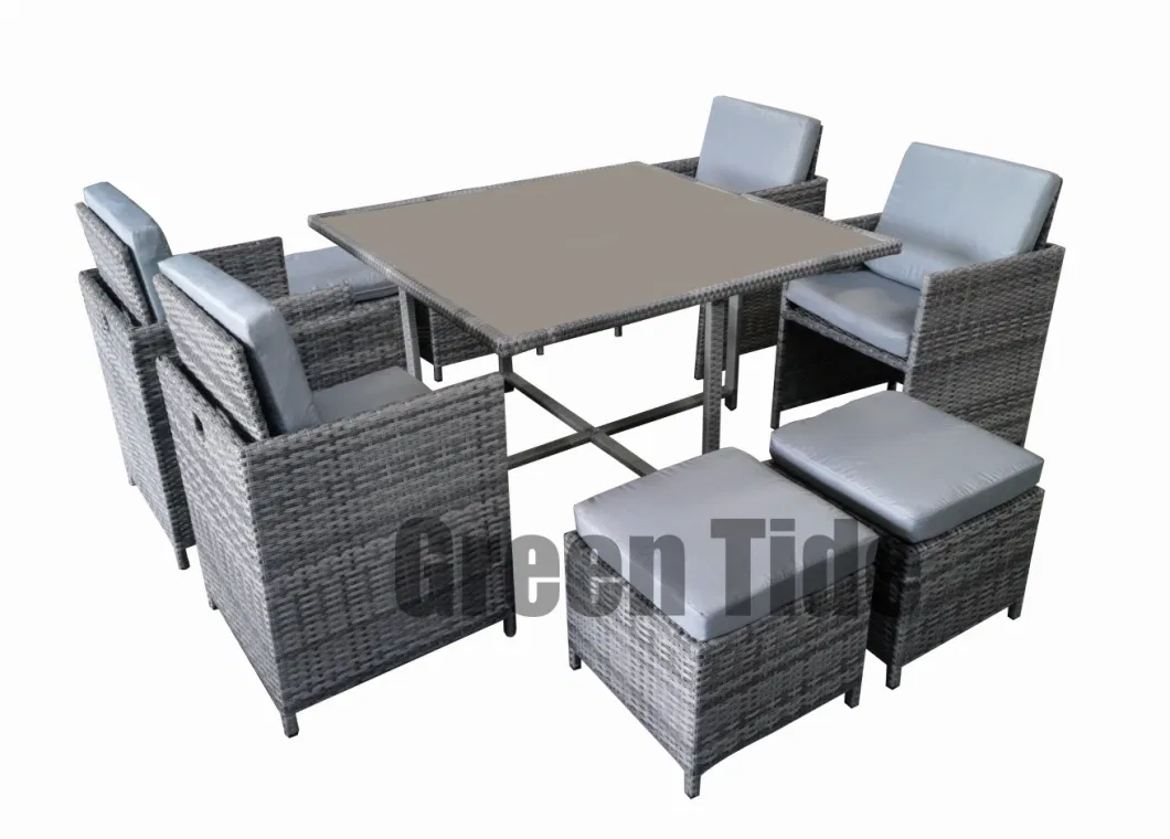 Outdoor Patio Garden Furniture Rattan Dining Sets 9PCS for Home