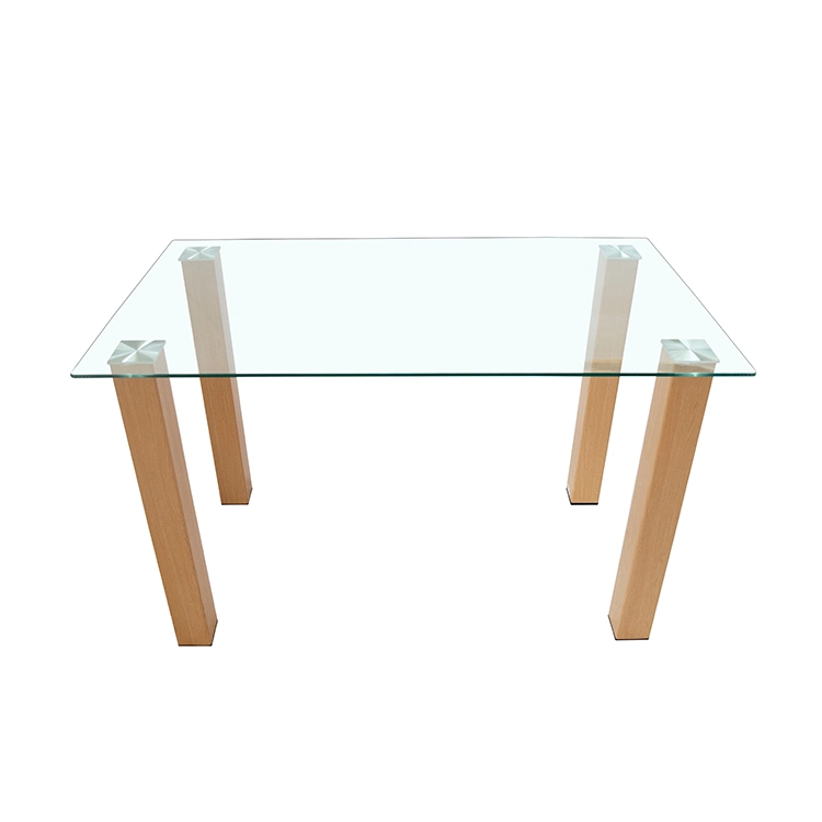 Modern Square-Shape Table Garden Dining Glass Top Simple Design Tempered Glass Living Room Kitchen Dining Table