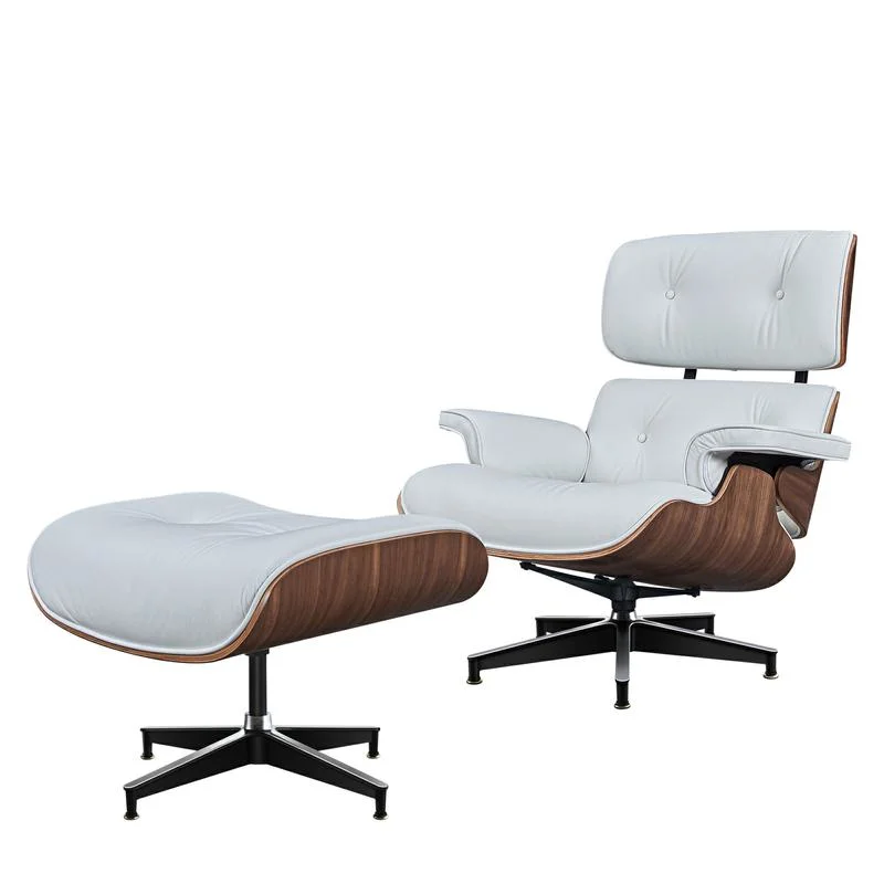 Modern Genuine Leather Cushion White Modern Leisure Chair Chaise Lounge