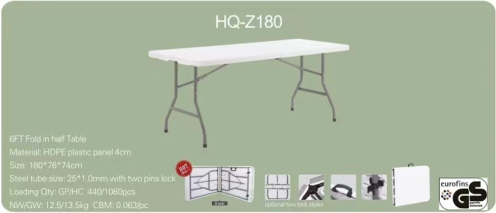 2m Long Plastic Folding Table, Garden Furniture Table