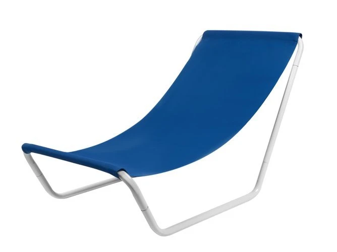 Metal Deckchair Low Seat Sun Lounger Camping Recliner Compact Beach Chair with Carry Bag