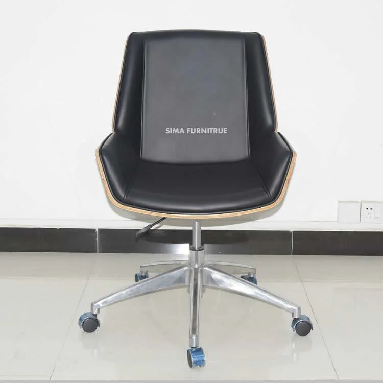 Luxury Bent Plywood Executive Leather Office Chair Conference Chair