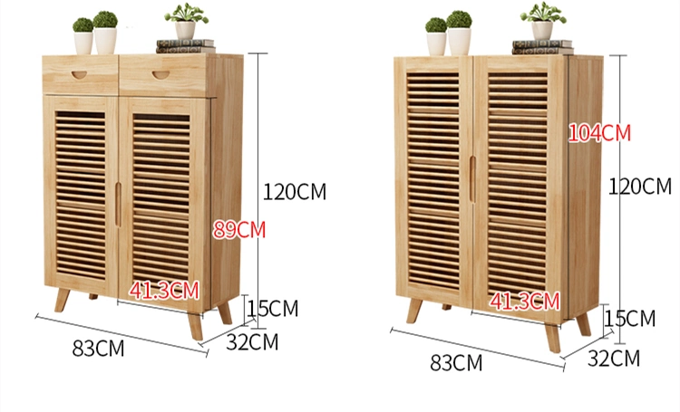 Nordic Simple Pine Multi-Layer Storage Shoe Cabinet 0416