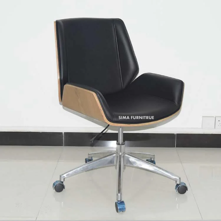 Luxury Bent Plywood Executive Leather Office Chair Conference Chair