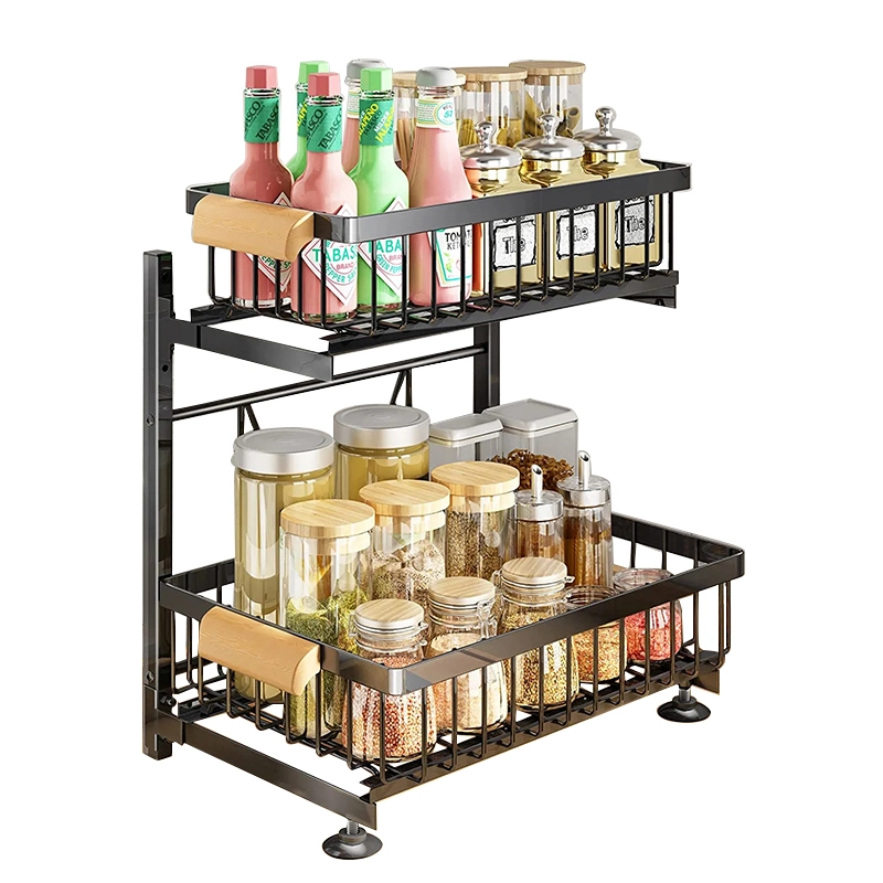 Amazon New 2 Tier Sliding Cabinet Basket Pull out Cabinet &amp; Expandable Under Sink Organizer Rack