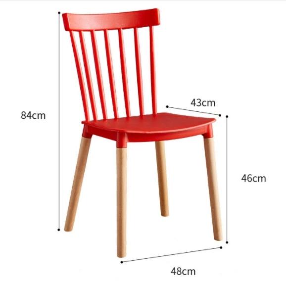 Modern Style Wooden Legs Cafe Restaurant Windsor Gray Plastic Dining Room Chairs for Sale