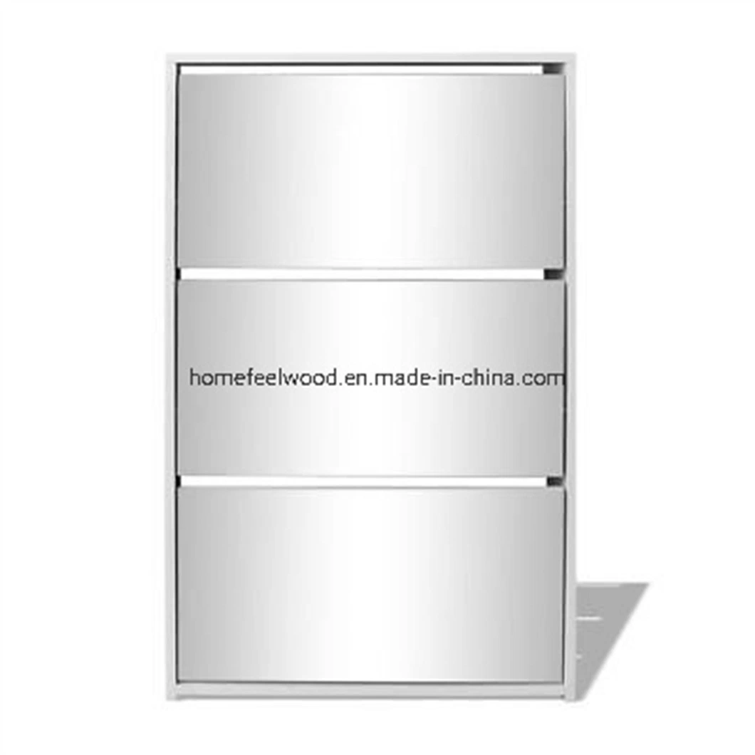 Morden Home Furniture 3 Layer Mirror Shoe Storage Organiser Cabinet (HF-EB316)