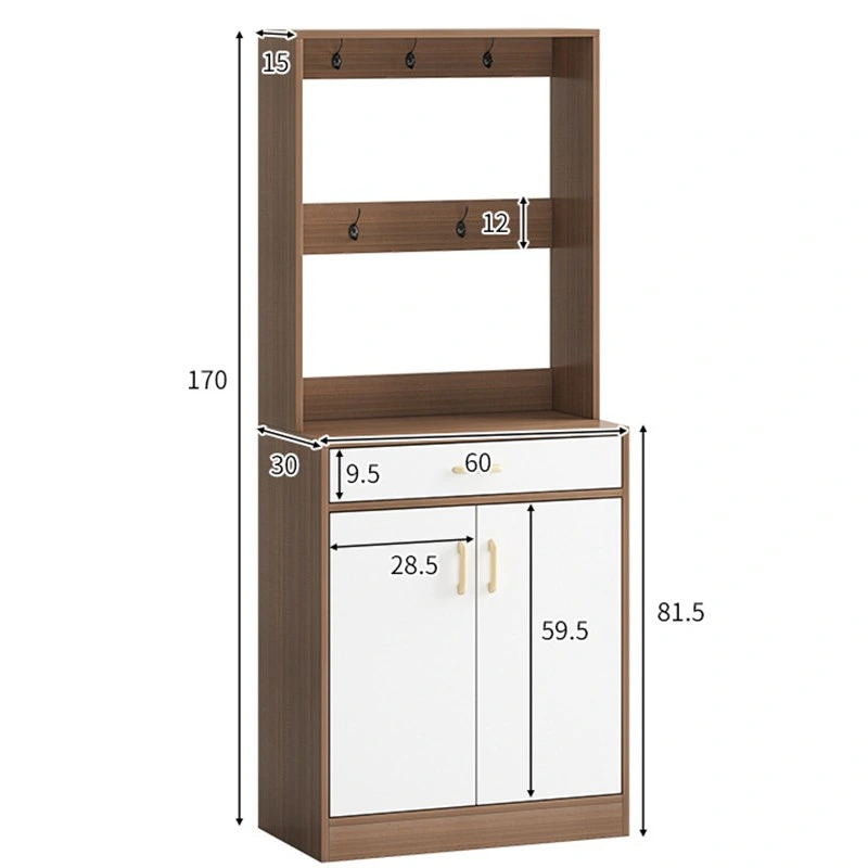 Shoe Cabinet, Wardrobe Cabinet with Hanger, Integrated Household Multifunctional Entrance with Mirror, Large Capacity Entrance Hall Cabinet