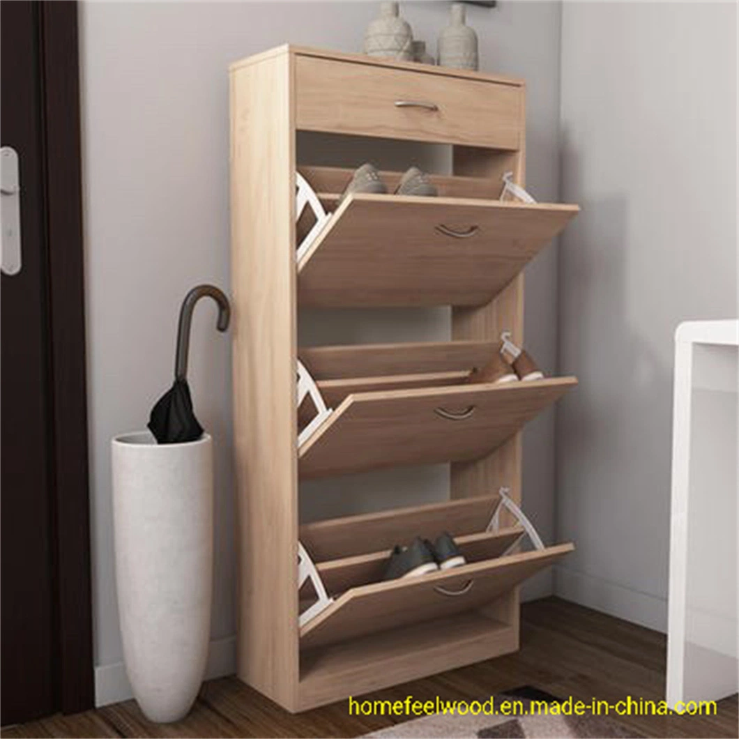 Torino Narrow Oak Wood Effect Shoe Storage Cabinet (HF-FN320)