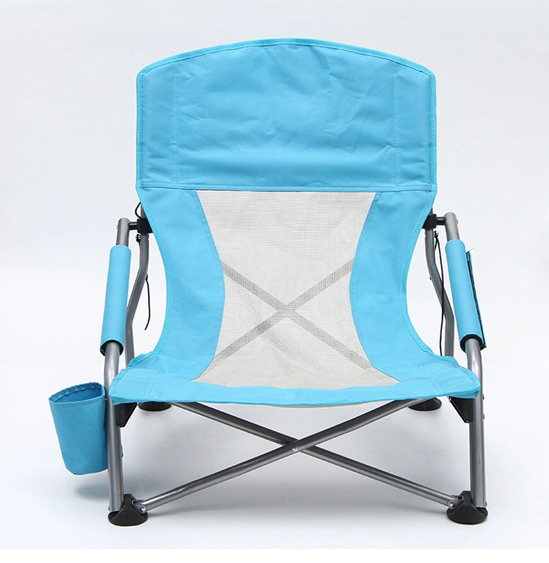 Customized Lightweight Aluminum Oxford Quick Open Fishing Moon Chair Camping Folding Beach Reclining Chair