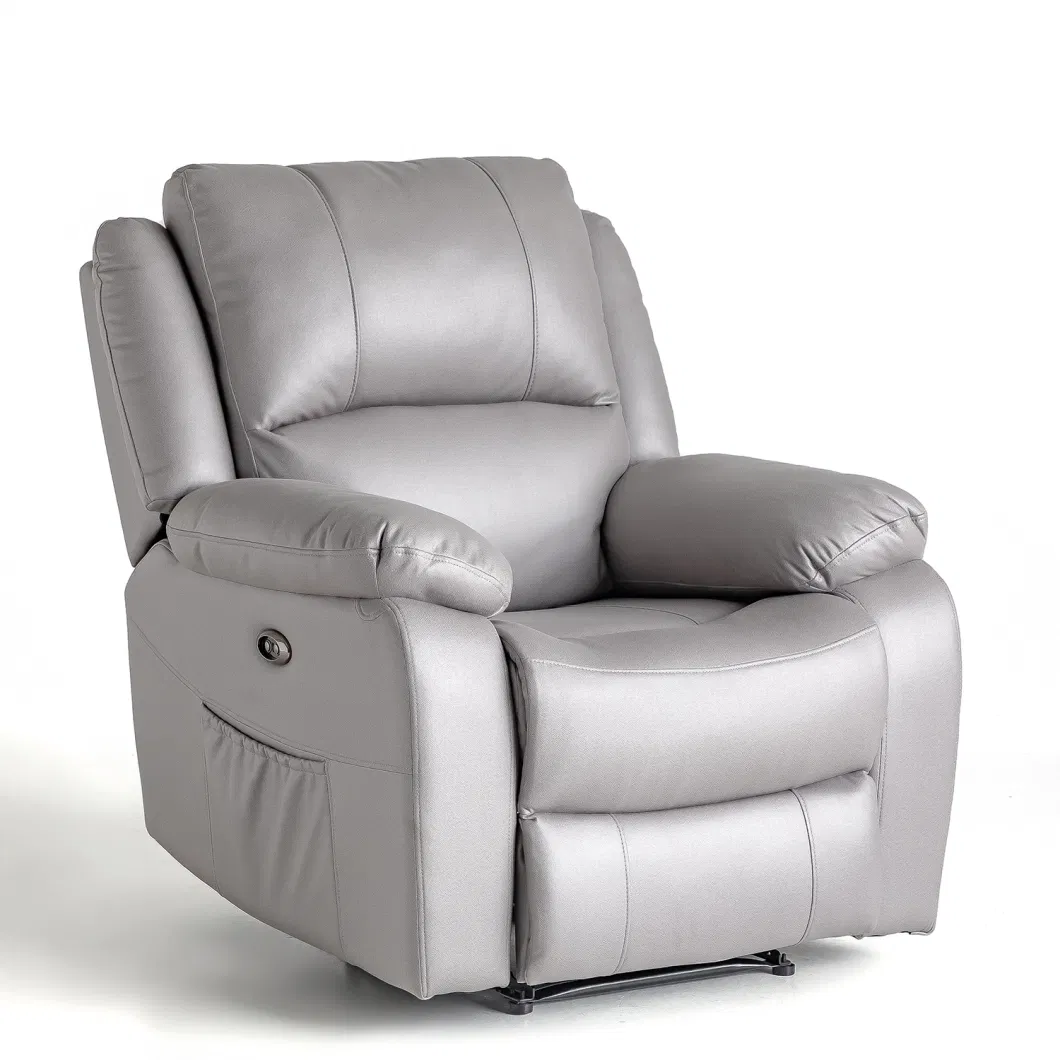 Geeksofa Modern Microfiber Fabric Power Electric Recliner Chair with Massage and Heat for Living Room Furniture