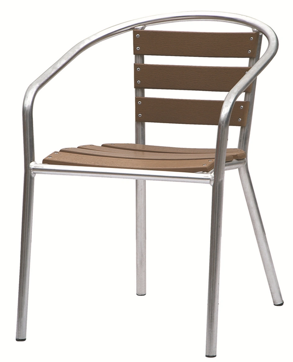 Stackable Aluminm Frame Ash Wood Outdoor Chair