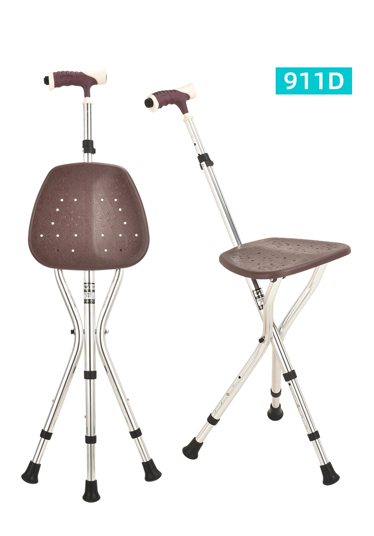 Aluminum Adjustable Foldable Medical Three Legs Cane Stool for Blind and Elderly