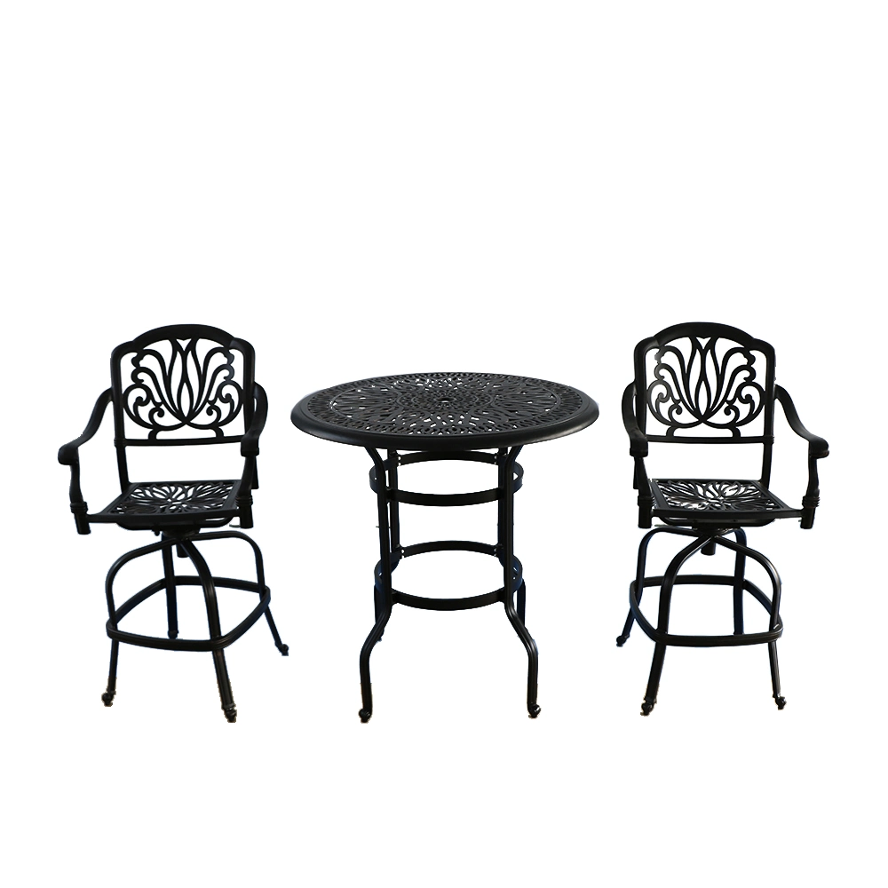 42 Inch Black Outdoor Round Dining Table Outdoor and Garden Table