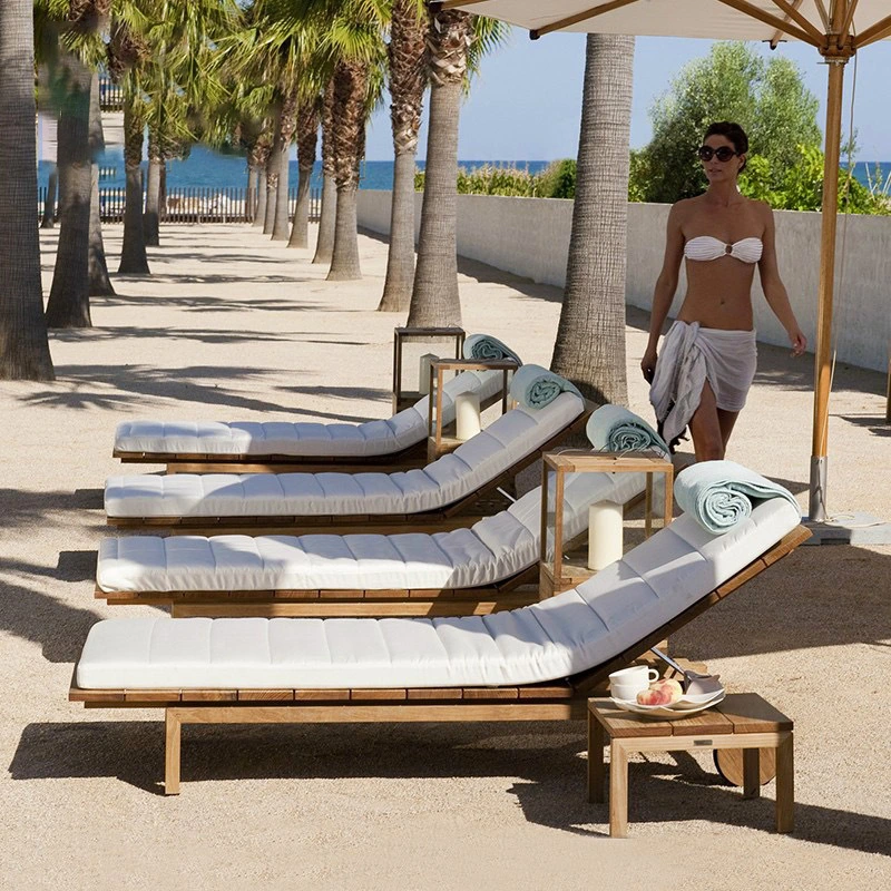 Hot Sale Rattan Garden Lounge Chair Modern Patio Leisure Chair Wicker Sunbed Aluminium Beach Bed Outdoor Sun Lounger