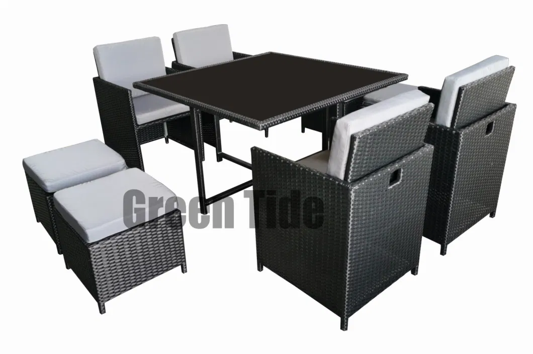 Outdoor Patio Garden Furniture Rattan Dining Sets 9PCS for Home