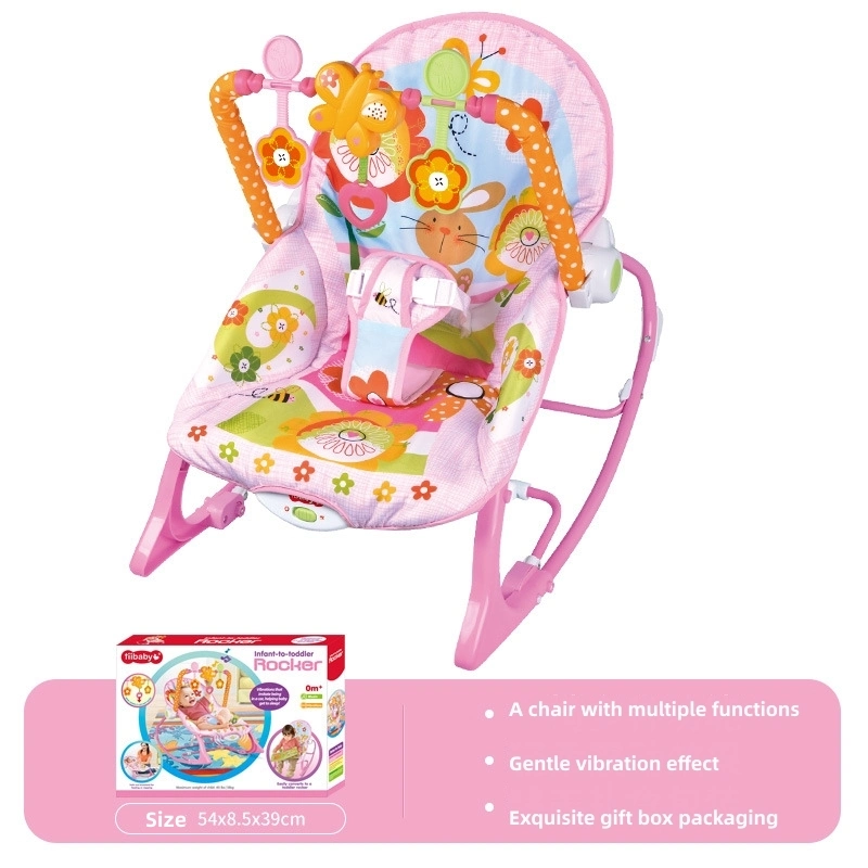 Indoor Home Use Cartoon Infant Sleeping Toy Soothing Baby Bouncer Swing Rocking Chair with Vibrating Music