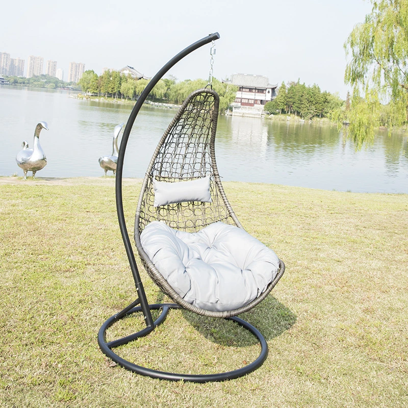 High Quality Factory Hotel Patio Rattan Metal Hanging Swing Chair