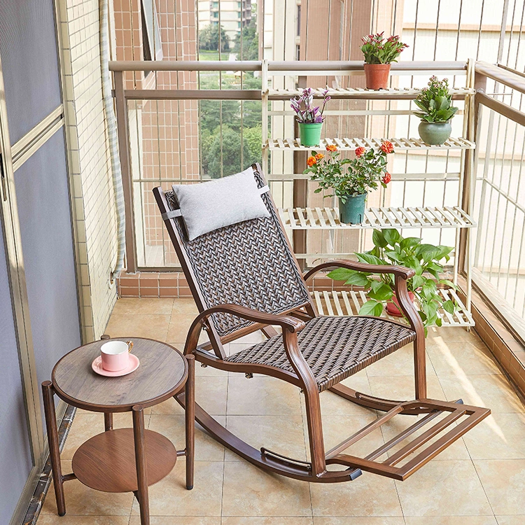 Comfortable Rattan Rocking Chair Natural Rattan Chair with Cushion Lounge Chair