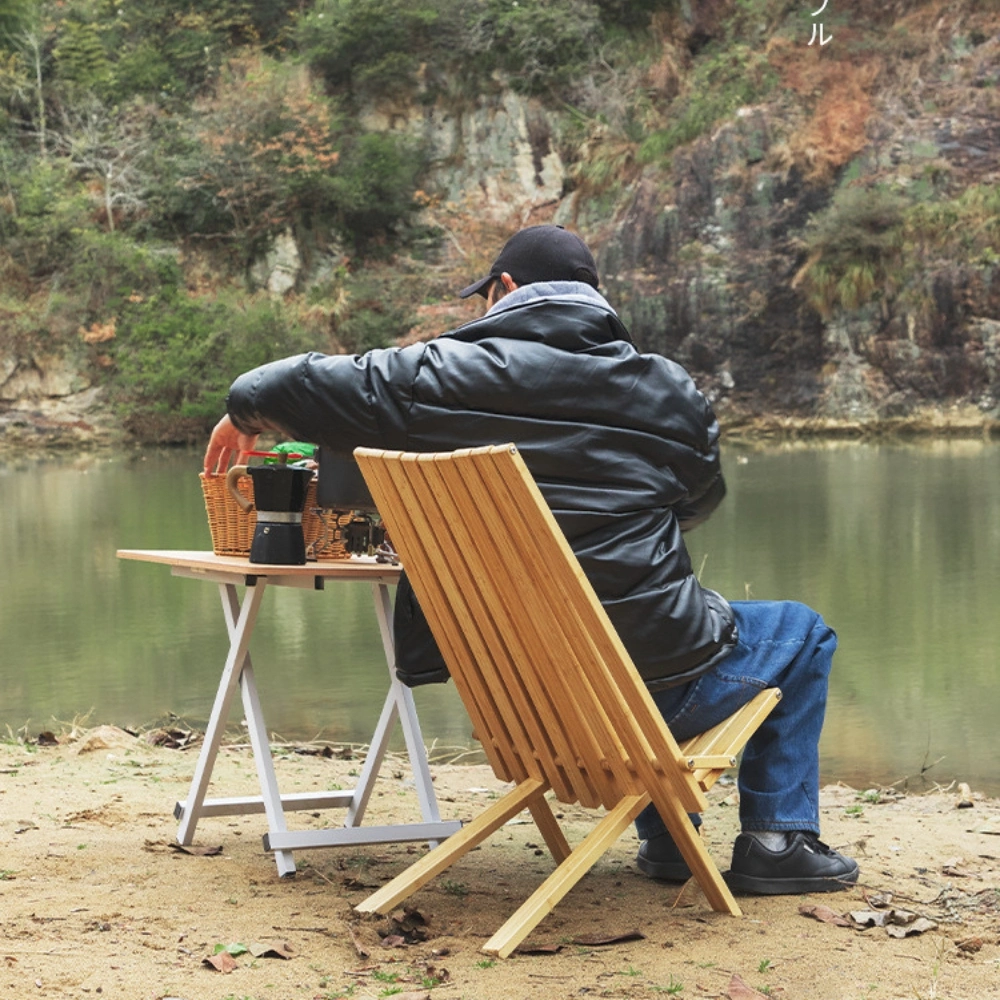 Foldable Low Acacia Wood Lounge Chair for The Patio Bl24402