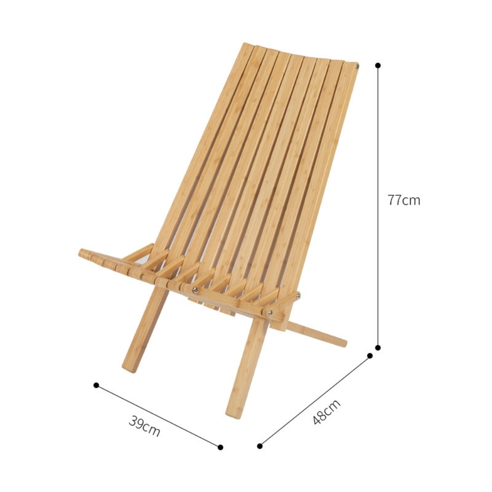 Foldable Low Acacia Wood Lounge Chair for The Patio Bl24402