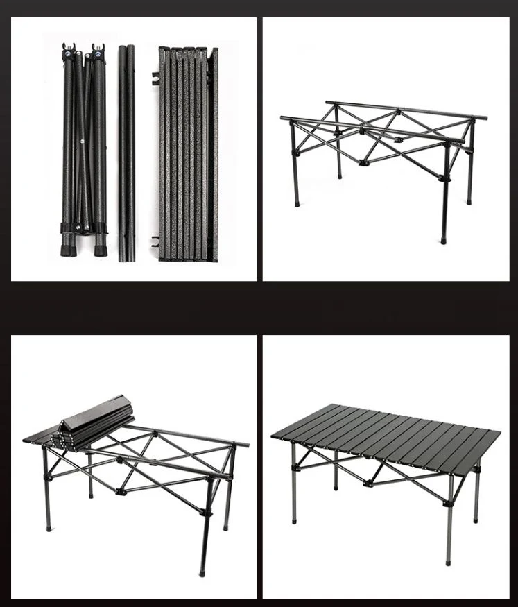 Outdoor Garden Multifunctional Compact Ultralight Beach Aluminum Alloy Height Adjustable Folding Camping Table