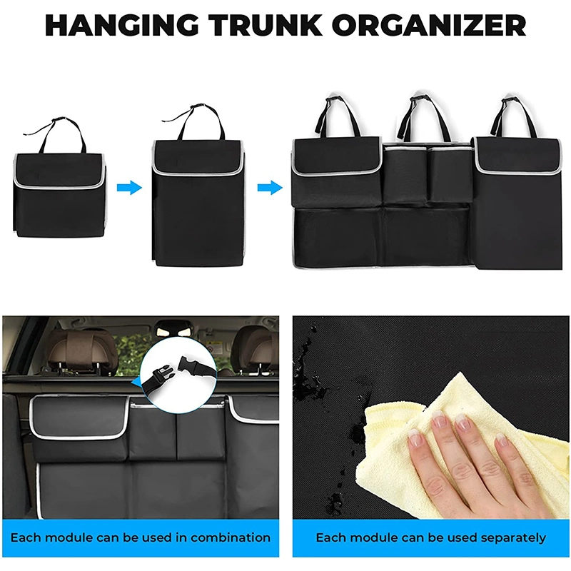 Outdoor Folding Trunk Organizer Hanging Car Storage Seat Back Bag